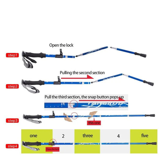 Versatile Hiking Support Poles - Compact & Adjustable