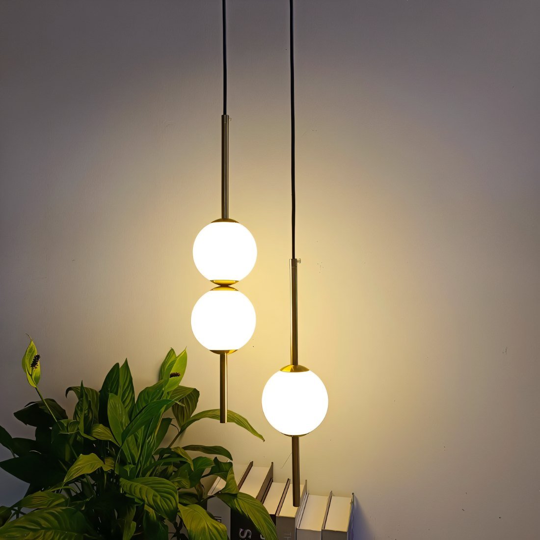 Simple Vertical Globe Hanging Light Fixture