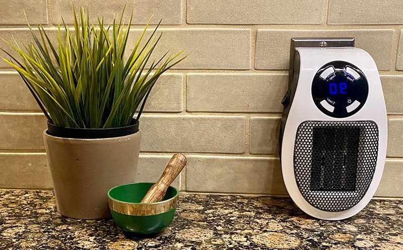 Compact Electric Heater with Custom Thermostat & Timer, 1500W for 350 Sq Ft