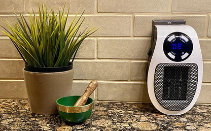 Compact Electric Heater with Custom Thermostat & Timer, 1500W for 350 Sq Ft