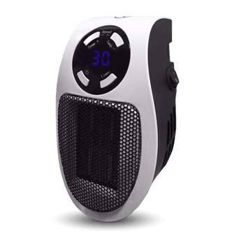 Compact Electric Heater with Custom Thermostat & Timer, 1500W for 350 Sq Ft