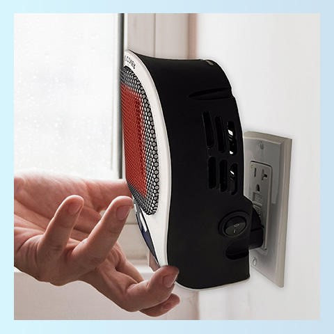 Compact Electric Heater with Custom Thermostat & Timer, 1500W for 350 Sq Ft