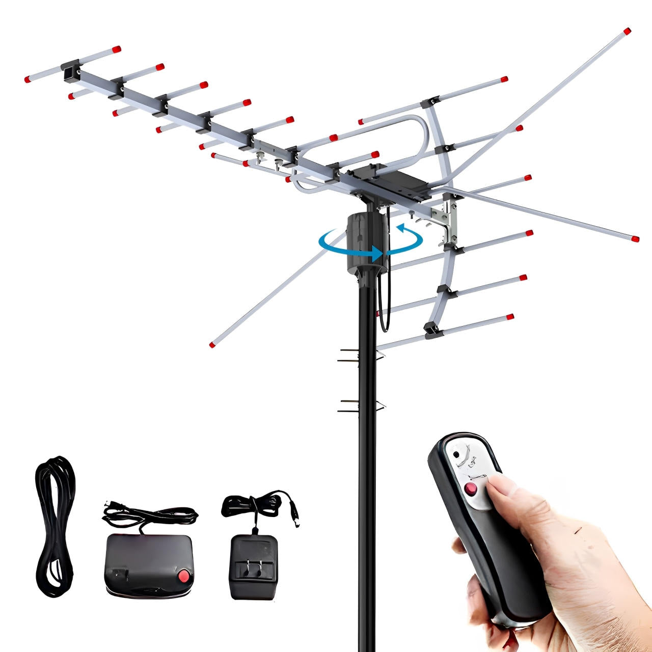 All-Weather HD Antenna with 360° Automatic Signal Tracking