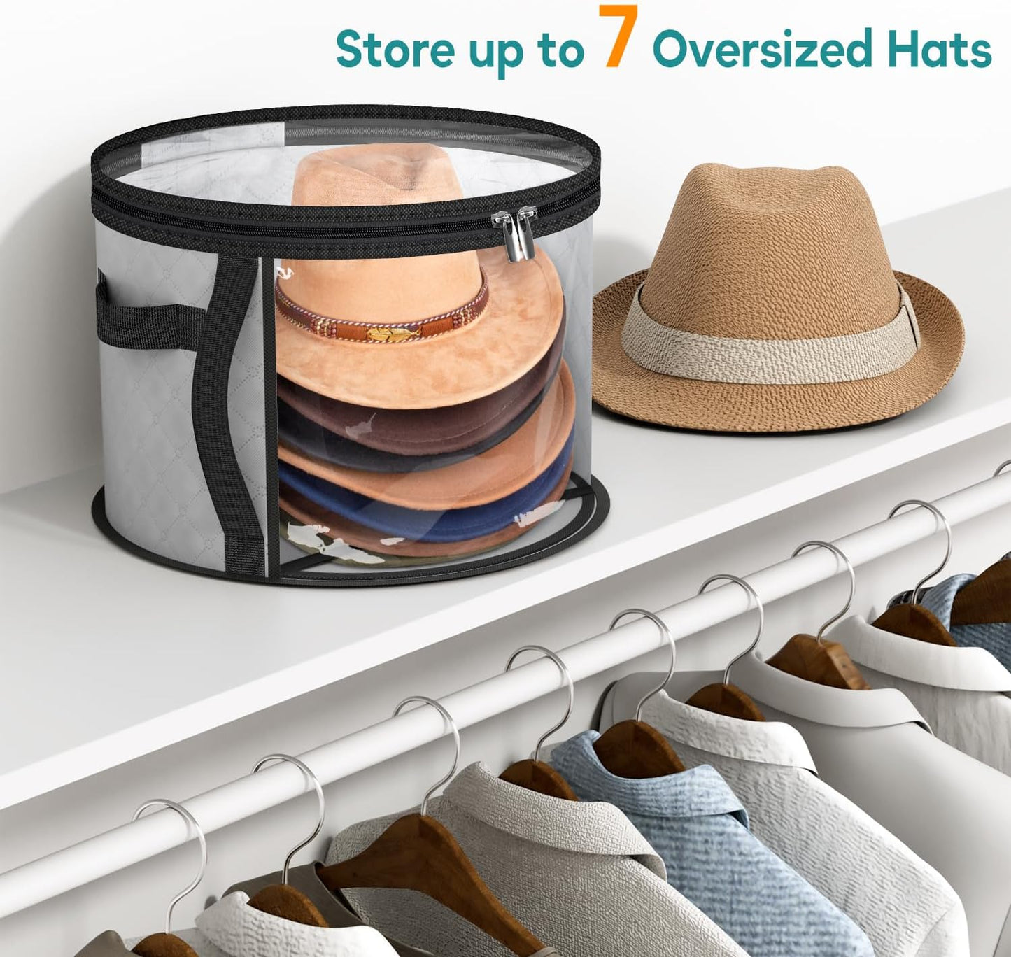 Ultimate Wide Brim Hat Storage Solution with Dual Access Zippers