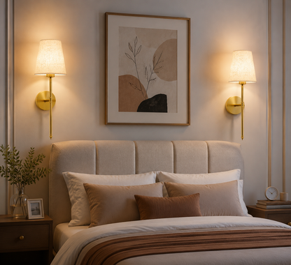 Set of 2 Battery-Operated Fabric Wall Lights with RGB and 3 Brightness Levels