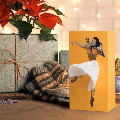 Charming Tissue Dispenser with Flowing Fabric and Secure Base