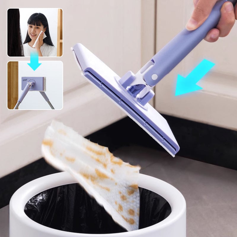 Effortless Mop with Automatic Cloth Change and Flexible Head