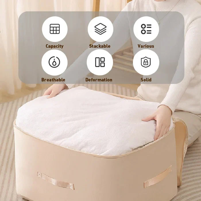 Space-Saving Compression Bag with Zipper and Water-Resistant Fabric