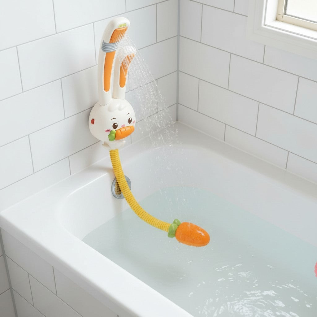 Baby Bath Shower with Electric Function – Bunny Design and Carrot Spout