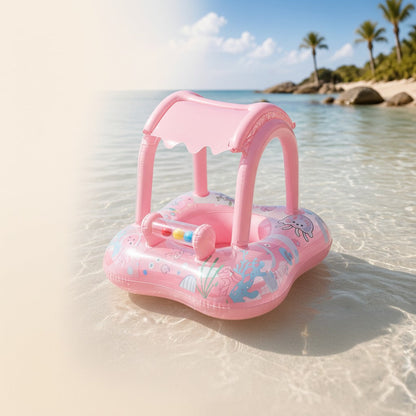 Infant Swim Ring with Sunshade and Ocean Theme