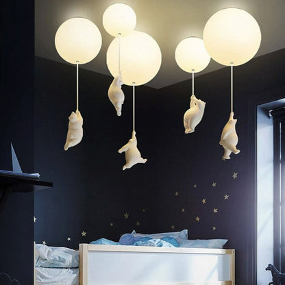 Cheerful Bear Balloon Ceiling Fixture for Children's Spaces