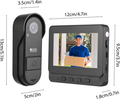 HD Night Vision Wireless Doorbell with Intercom and 4.3-Inch Display