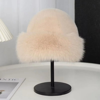 Faux Fur Bucket Hat for Women – Plush Winter Style, 58cm, 5 Colors