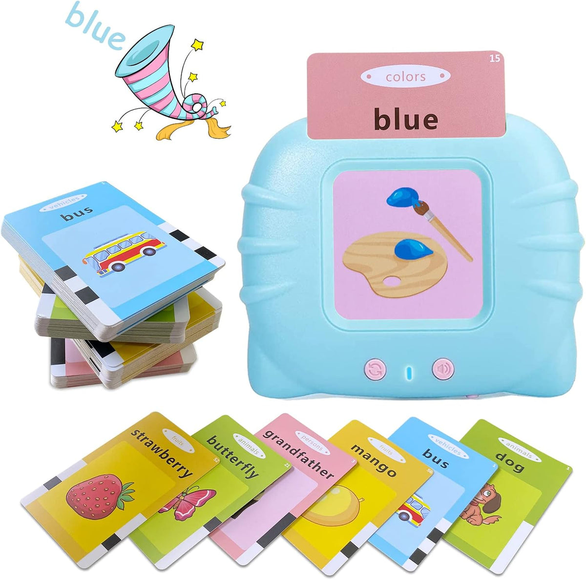 Interactive Vocabulary Builder Speaker with 224 Audio Cards