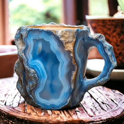 Artisan Stoneware Coffee Mug with Insulating Design, 350-450ml