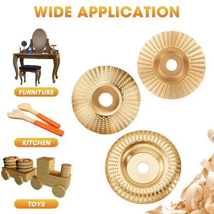 Versatile Wood Shaping Disc Set for Angle Grinders - 3 Profiles