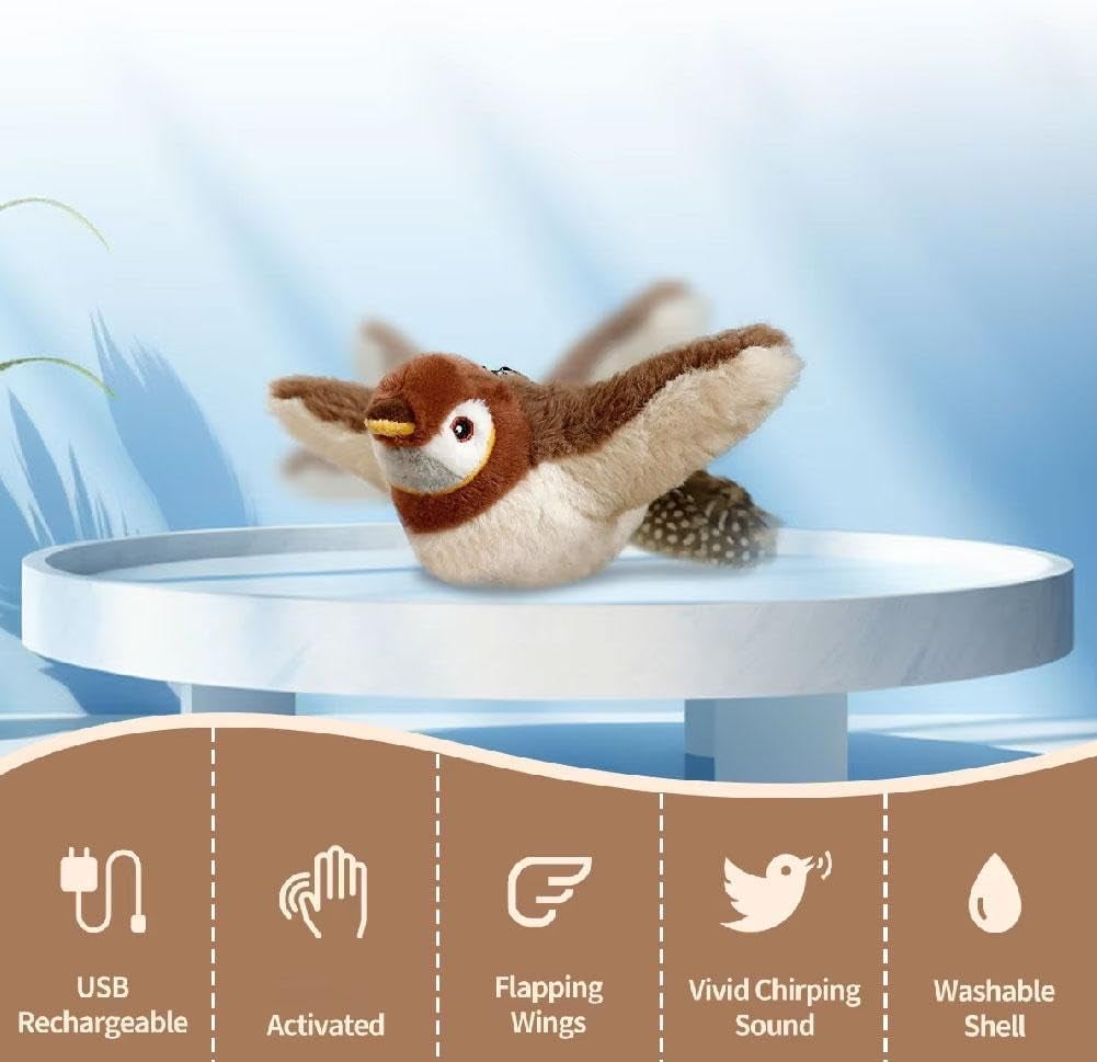 Engaging Plush Cat Playmate with Motion-Activated Sounds and Rechargeable Battery
