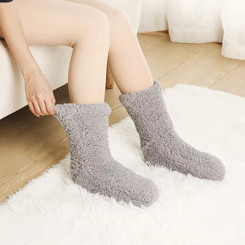 Cozy Thick Fuzzy Thermal Socks for Men and Women – Winter Indoor Wear
