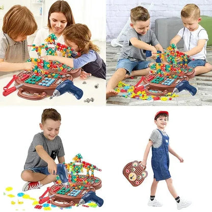Creative Building Adventure Set with Electric Screwdriver - 80+ Pieces for Ages 3+