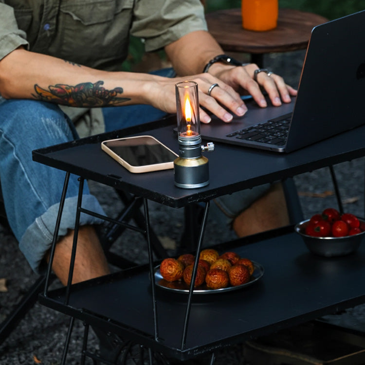 Versatile Camping Lantern with Flame Control and Sturdy Design