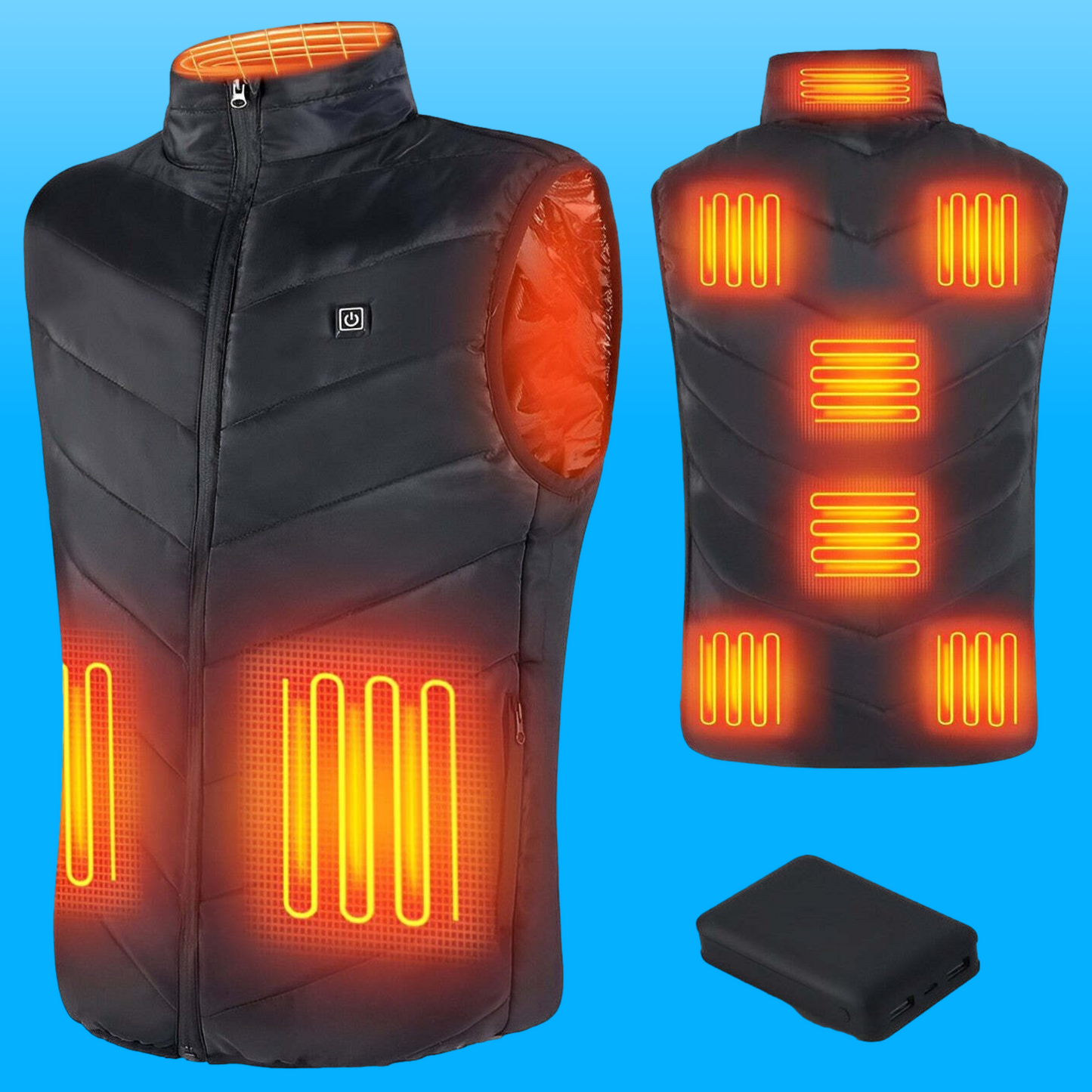 Heated Jacket for All with USB Rechargeable Battery - 4 Heating Zones, 3 Modes
