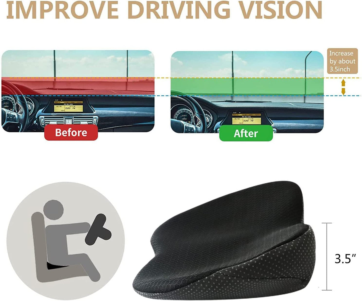 Elevated Comfort Car Seat Cushion with Memory Foam Support