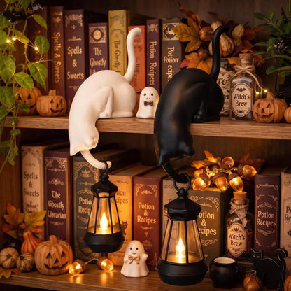 Hanging Cat Sculpture – Decorative Shelf Accent
