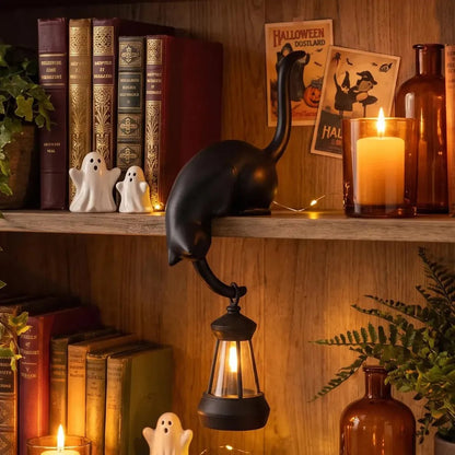 Hanging Cat Sculpture – Decorative Shelf Accent