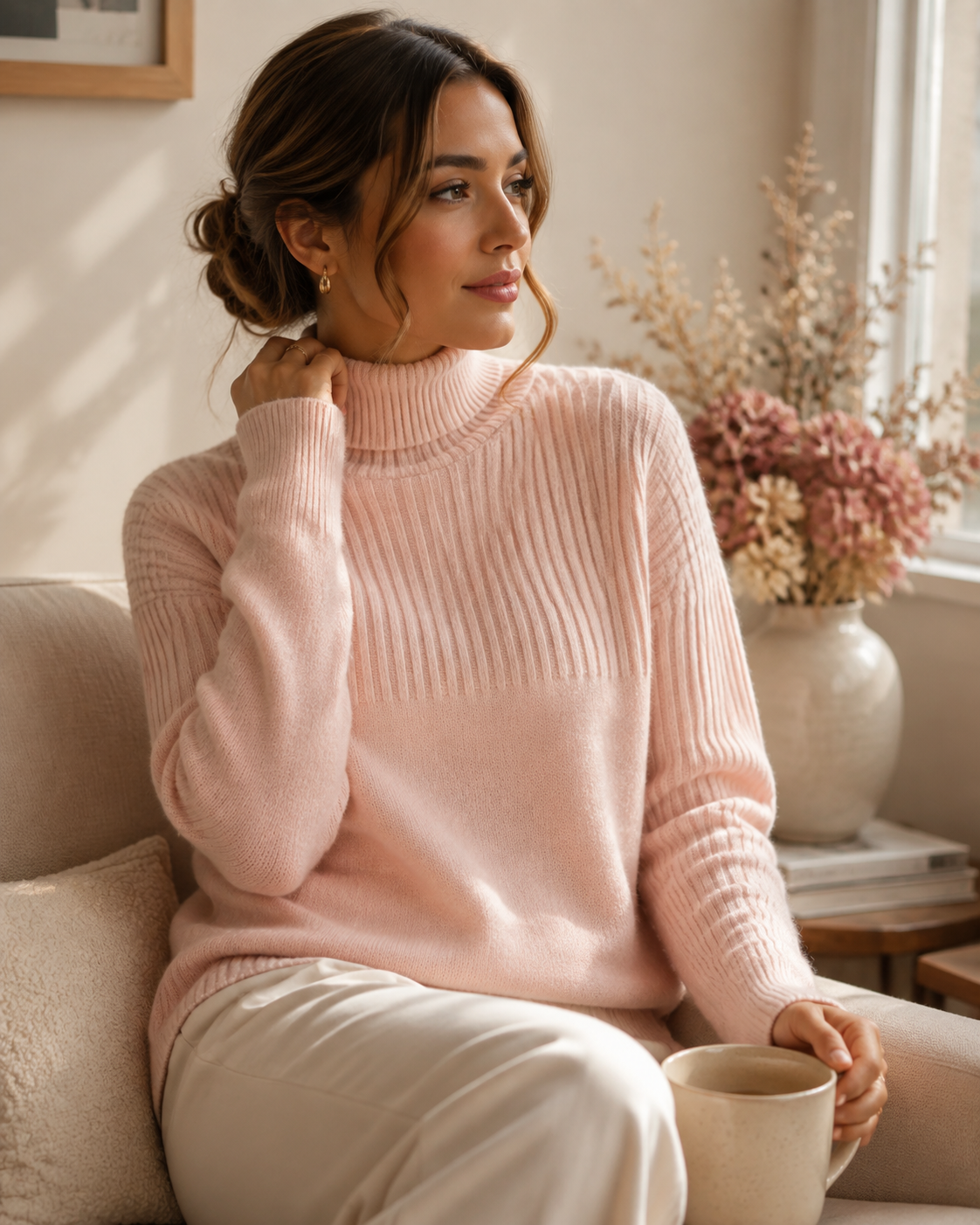 Soft Cashmere Knit Pullover Jumper for Women - Turtleneck Sweater in 11 Colors