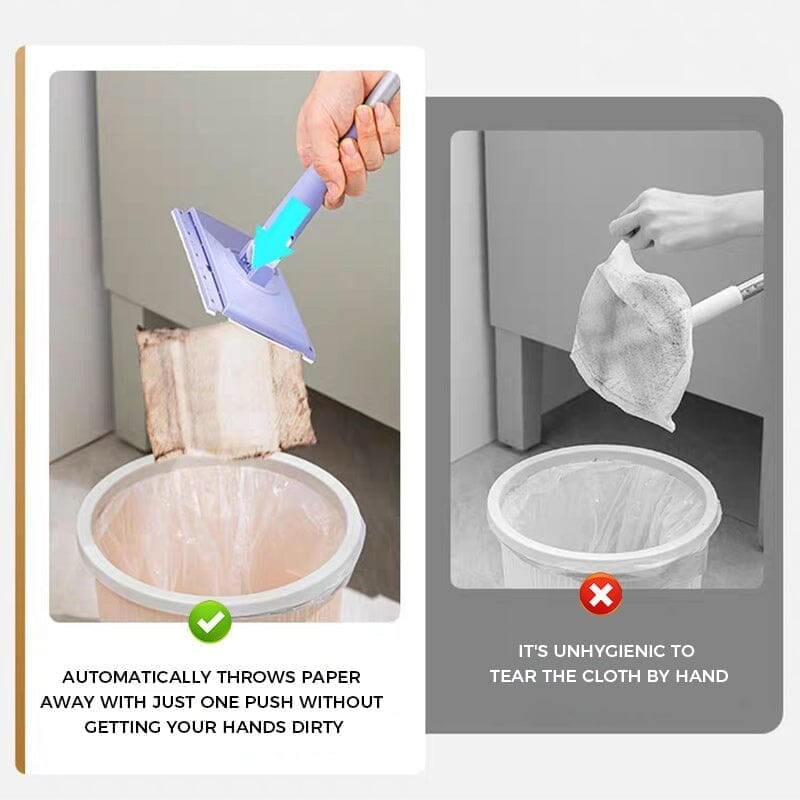 Effortless Mop with Automatic Cloth Change and Flexible Head