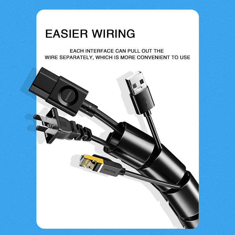 Flexible Cable Management Sleeve with Quick-Guide Tool, 2 Meters