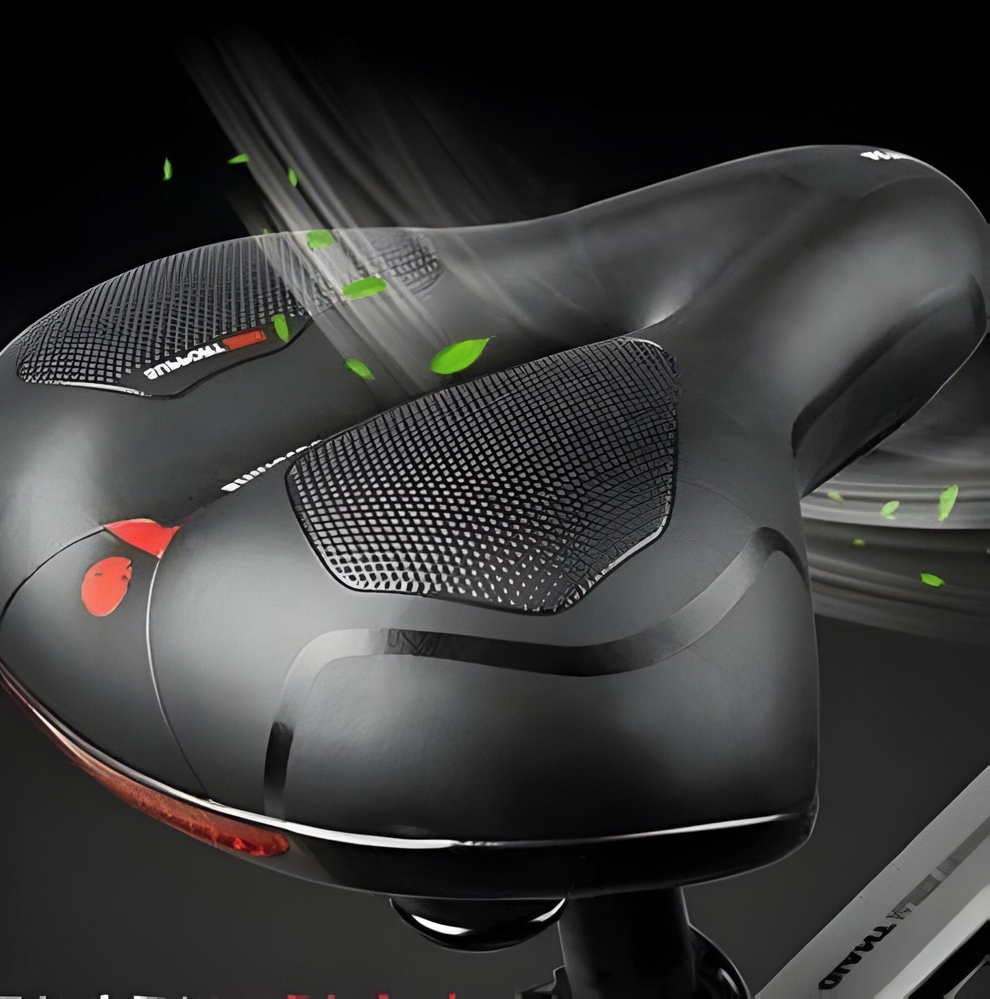 Comfort Ride Bicycle Seat with Airflow Design and Safety Reflector
