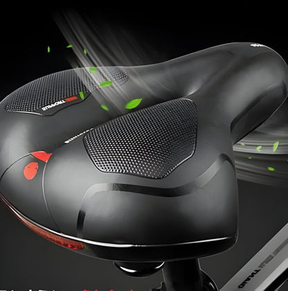Comfort Ride Bicycle Seat with Airflow Design and Safety Reflector