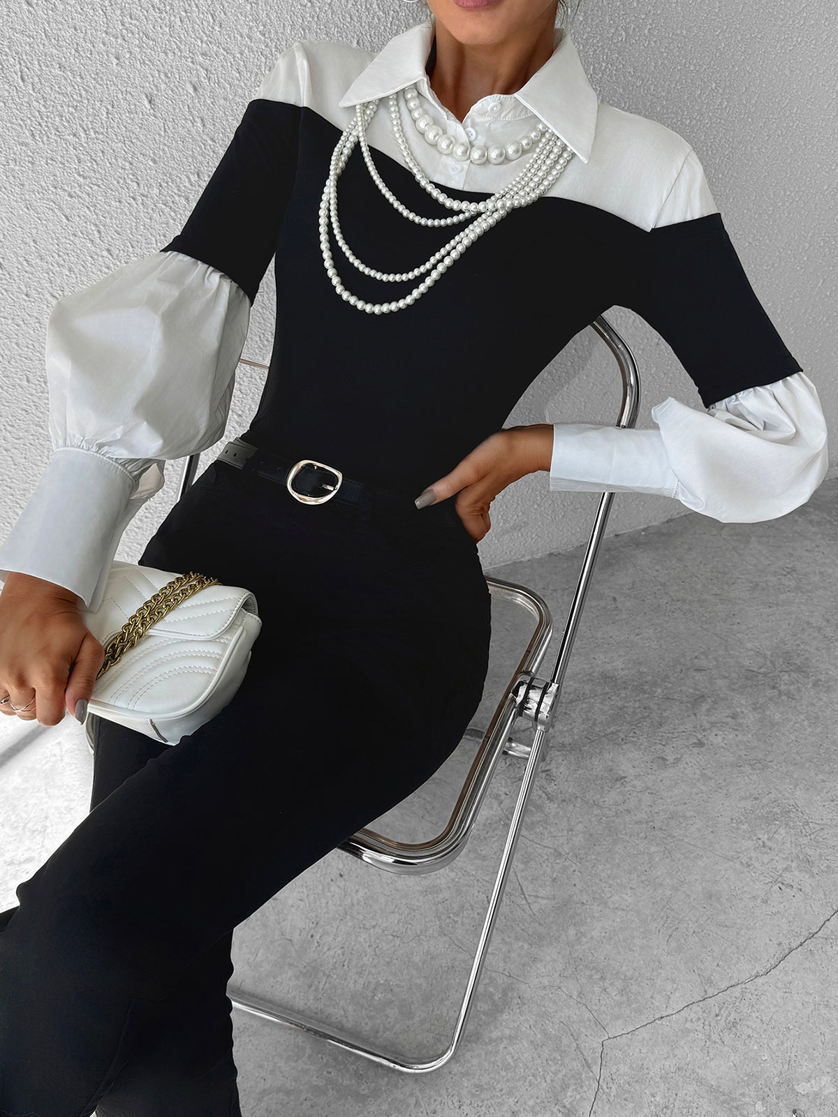 Classic Long Sleeve Polo with Stylish Edge Details