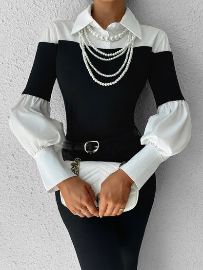 Classic Long Sleeve Polo with Stylish Edge Details