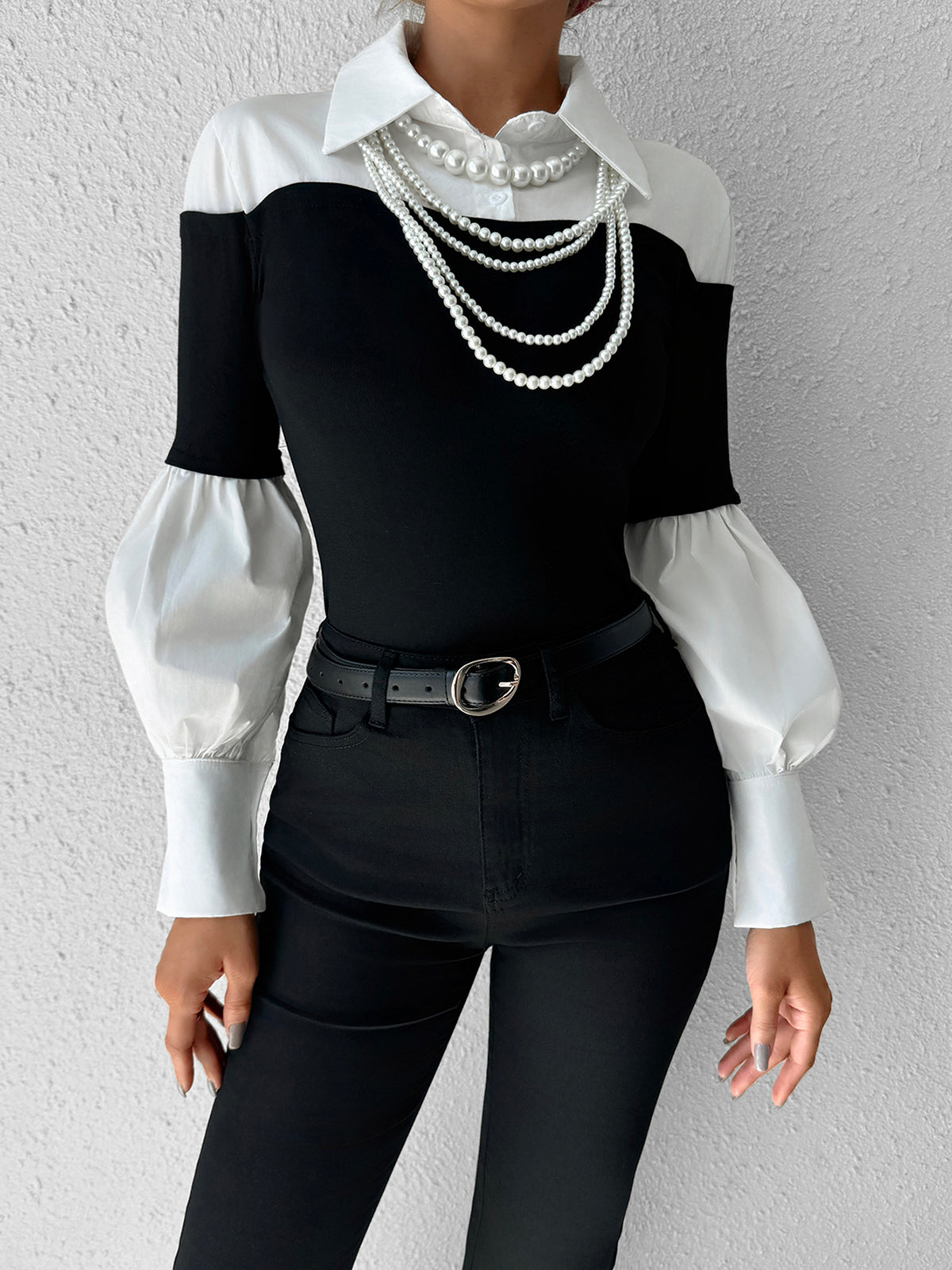 Classic Long Sleeve Polo with Stylish Edge Details