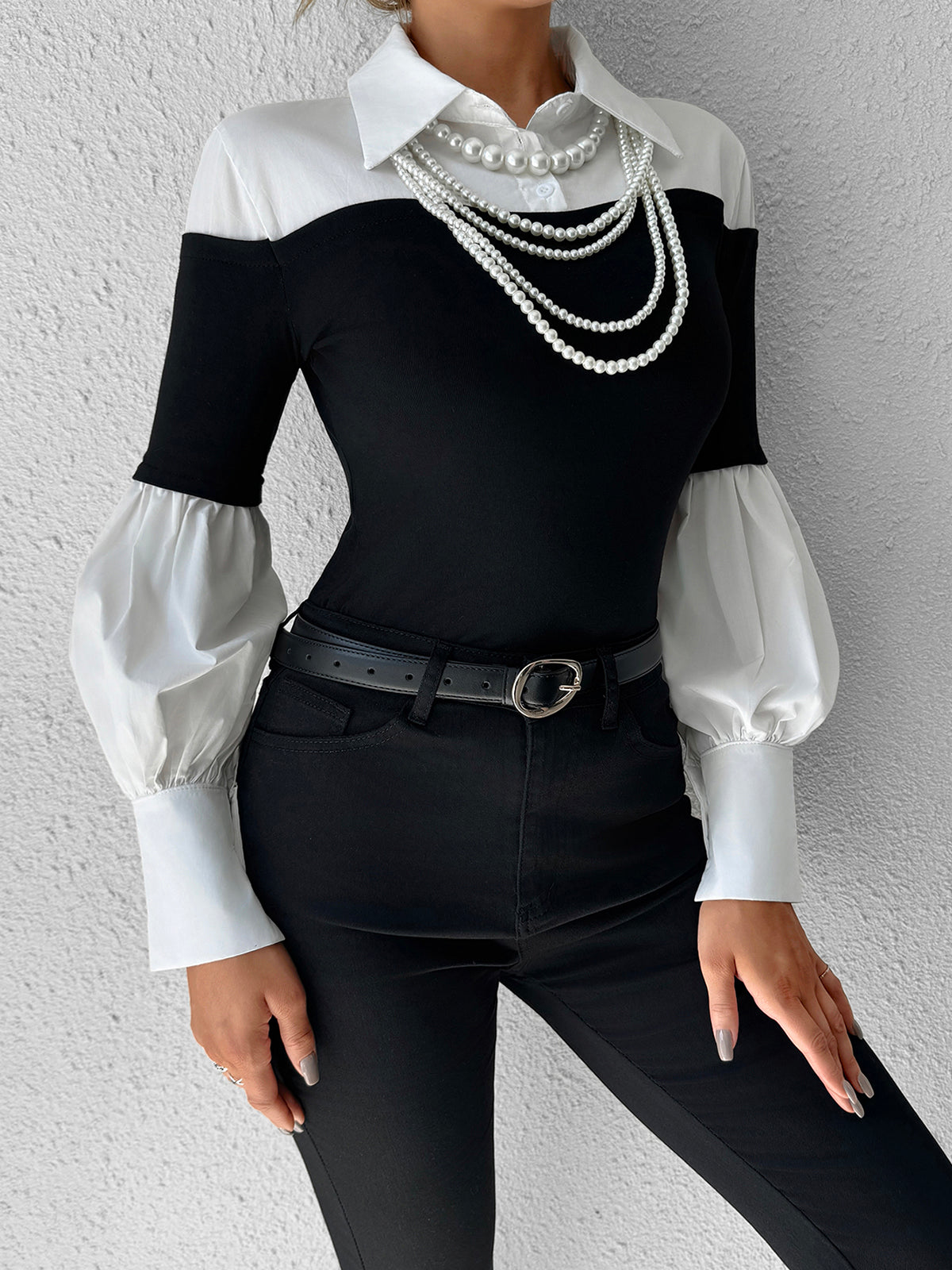 Classic Long Sleeve Polo with Stylish Edge Details