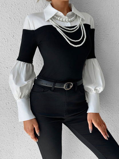Classic Long Sleeve Polo with Stylish Edge Details
