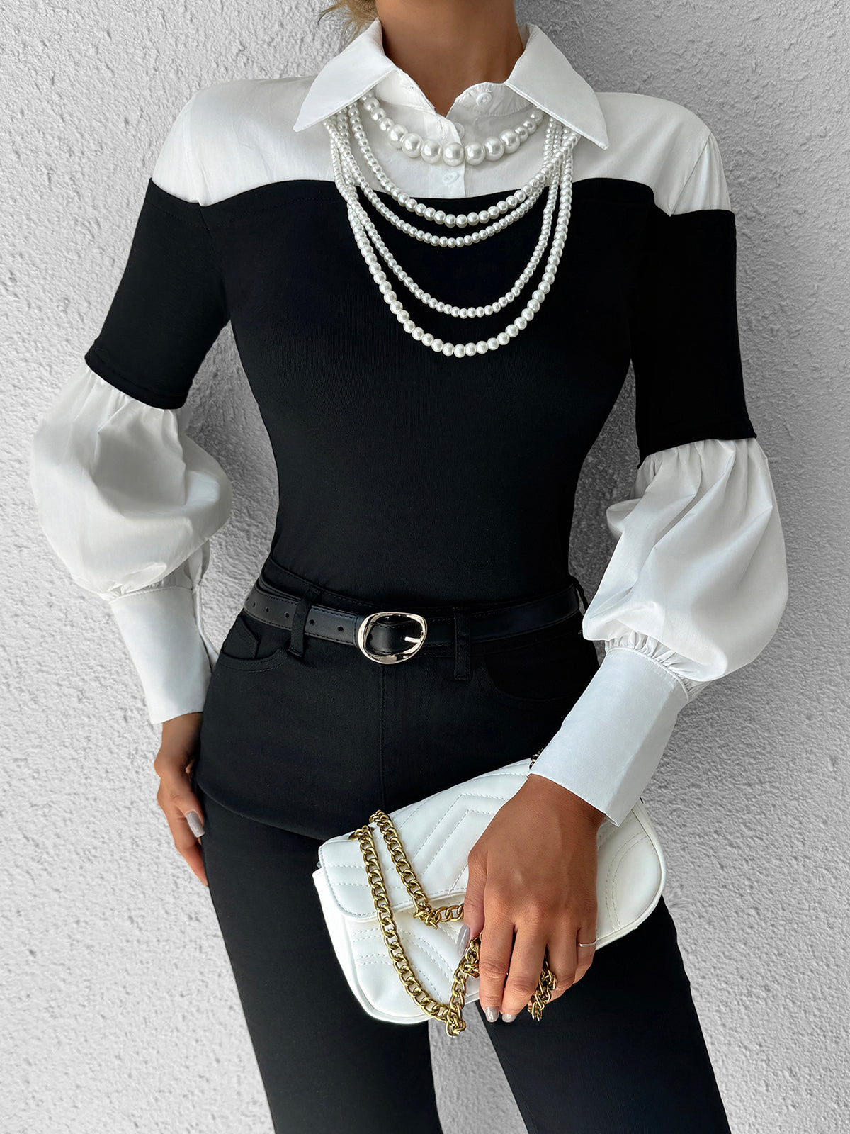 Classic Long Sleeve Polo with Stylish Edge Details