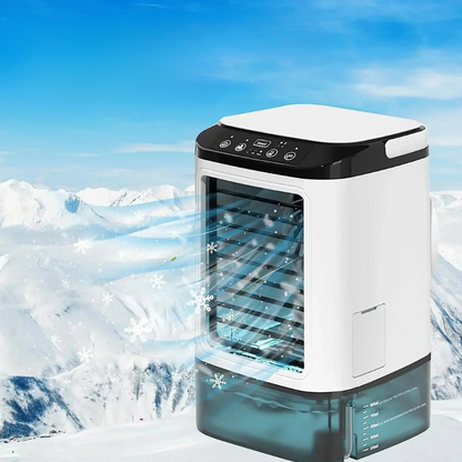 Compact Mist Cooling Device with Adjustable Airflow and LED Light