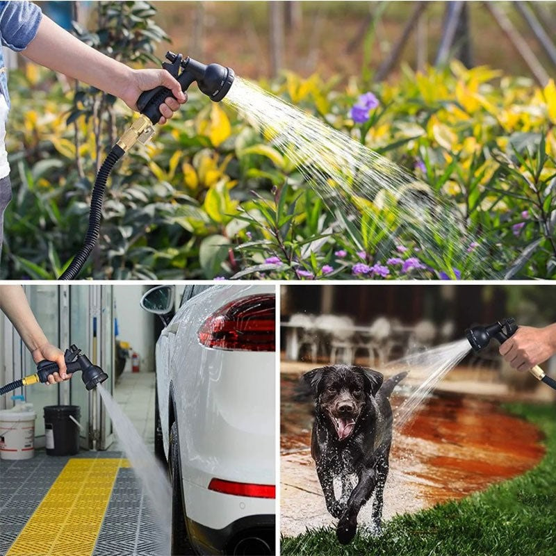 Flexible Water Hose with 8 Adjustable Spray Settings