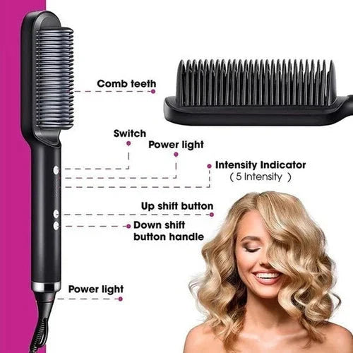 Quick Style Heated Comb with Ionic Frizz Control & Travel Case