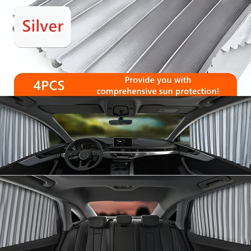 Easy-Install Car Window Shades with UV Defense and Sliding Mechanism