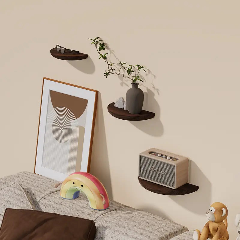 Sleek Half-Moon Wall Shelf for Stylish Home Organization