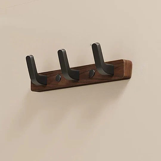 Sleek Wall-Mounted Coat Rack in Wood and Steel
