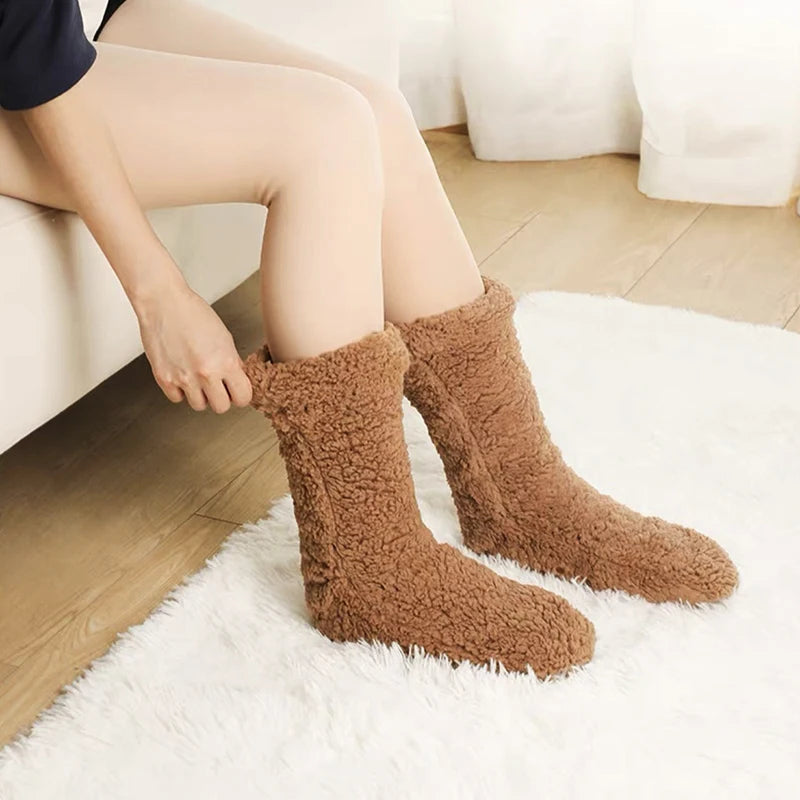 Cozy Thick Fuzzy Thermal Socks for Men and Women – Winter Indoor Wear