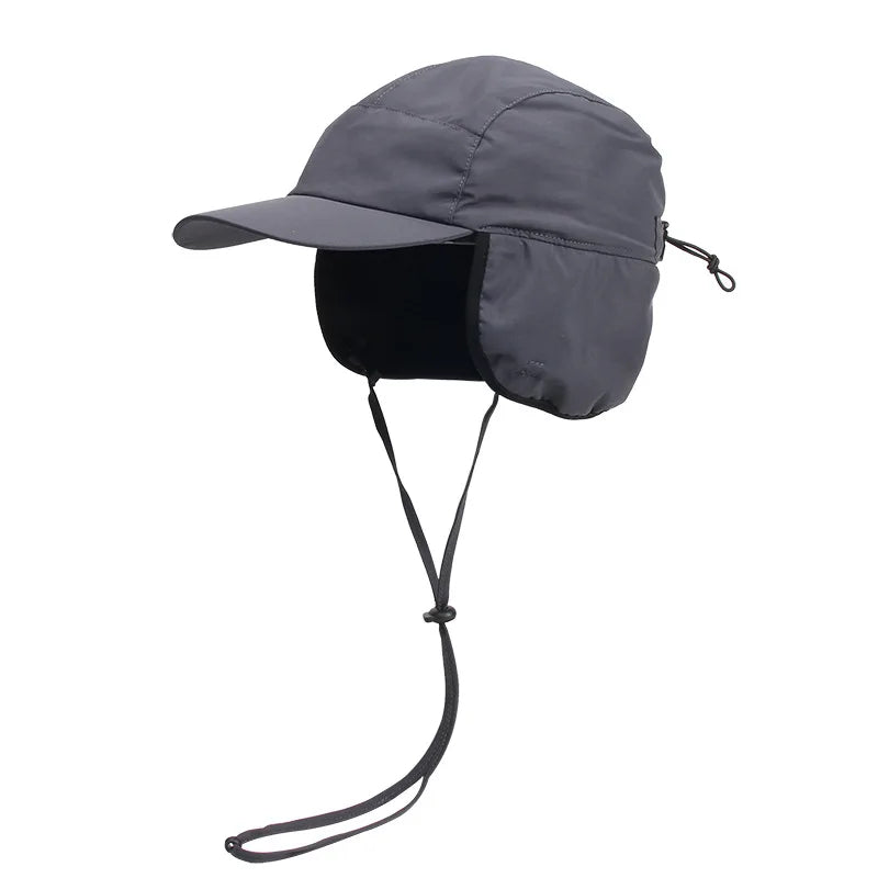 Fleece-Lined Water-Resistant Trapper Hat with Ear Flaps for Adults, 4 Colors