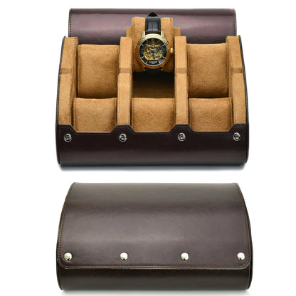 Watches Storage Roll for 3 or 6, Soft Suede Interior & PU Leather