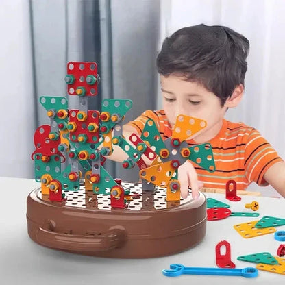Creative Building Adventure Set with Electric Screwdriver - 80+ Pieces for Ages 3+