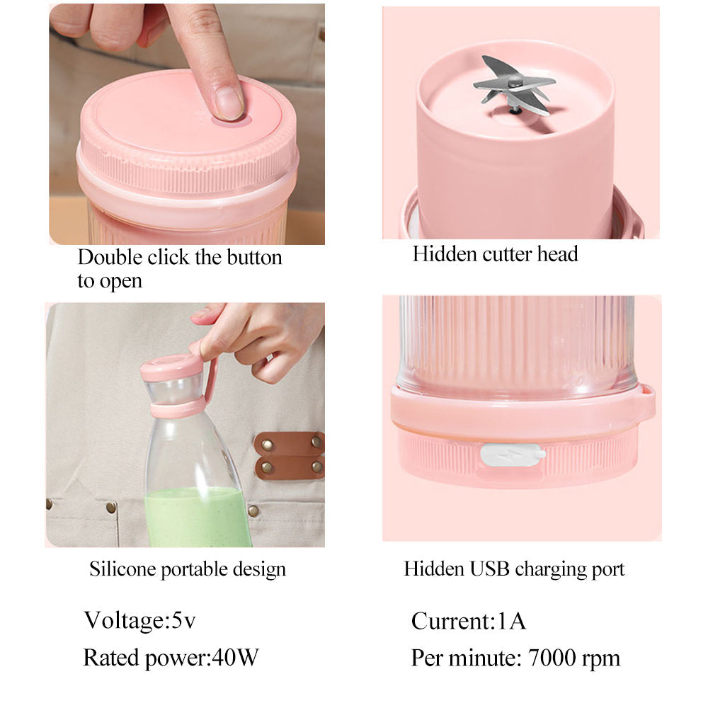 Rechargeable Smoothie Maker with Stainless Steel Blades, 350ml